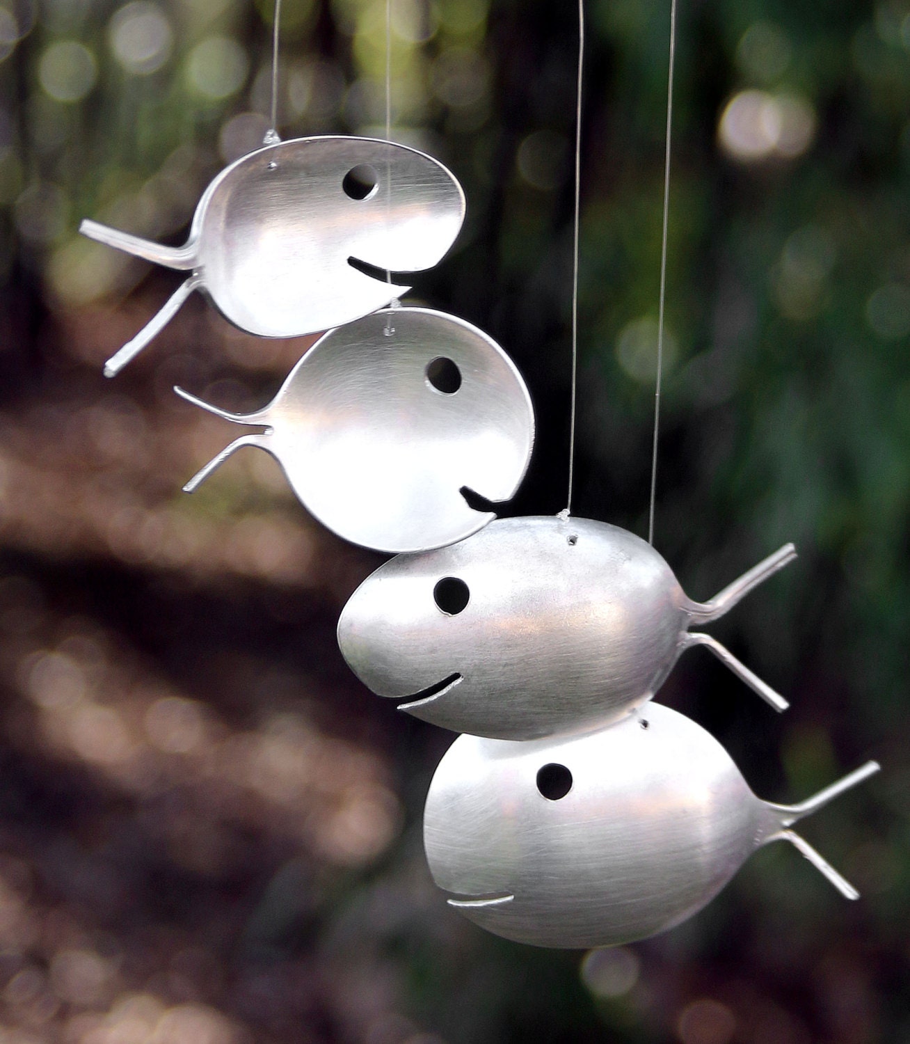 Seaducing Silver Spoon Fish Chime With Sole Eco Friendly Etsy