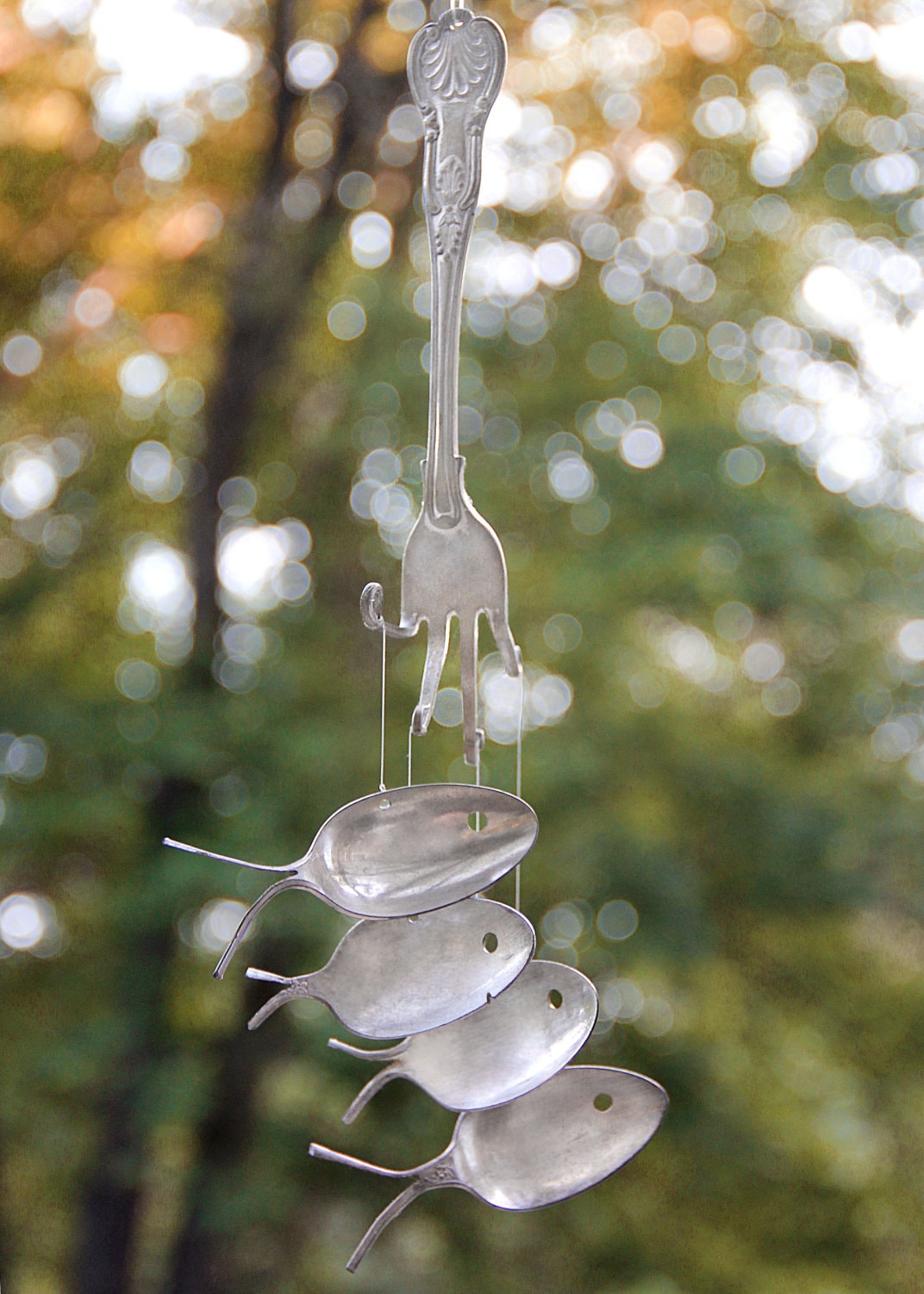 Retraité - Parti à La Pêche Original Spoon Fish Windchime, Biologiste Marin, Plongée en Apnée, Sous-