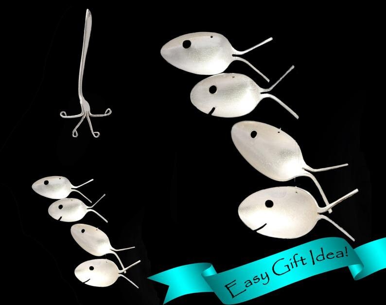 Vintage Silver Plated Spoon Fish Windchime Spoon Fish Wind Etsy