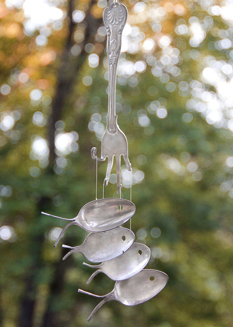 Silverware Fish Wind Chime Silver Plated Spoon Fish Flatware Etsy