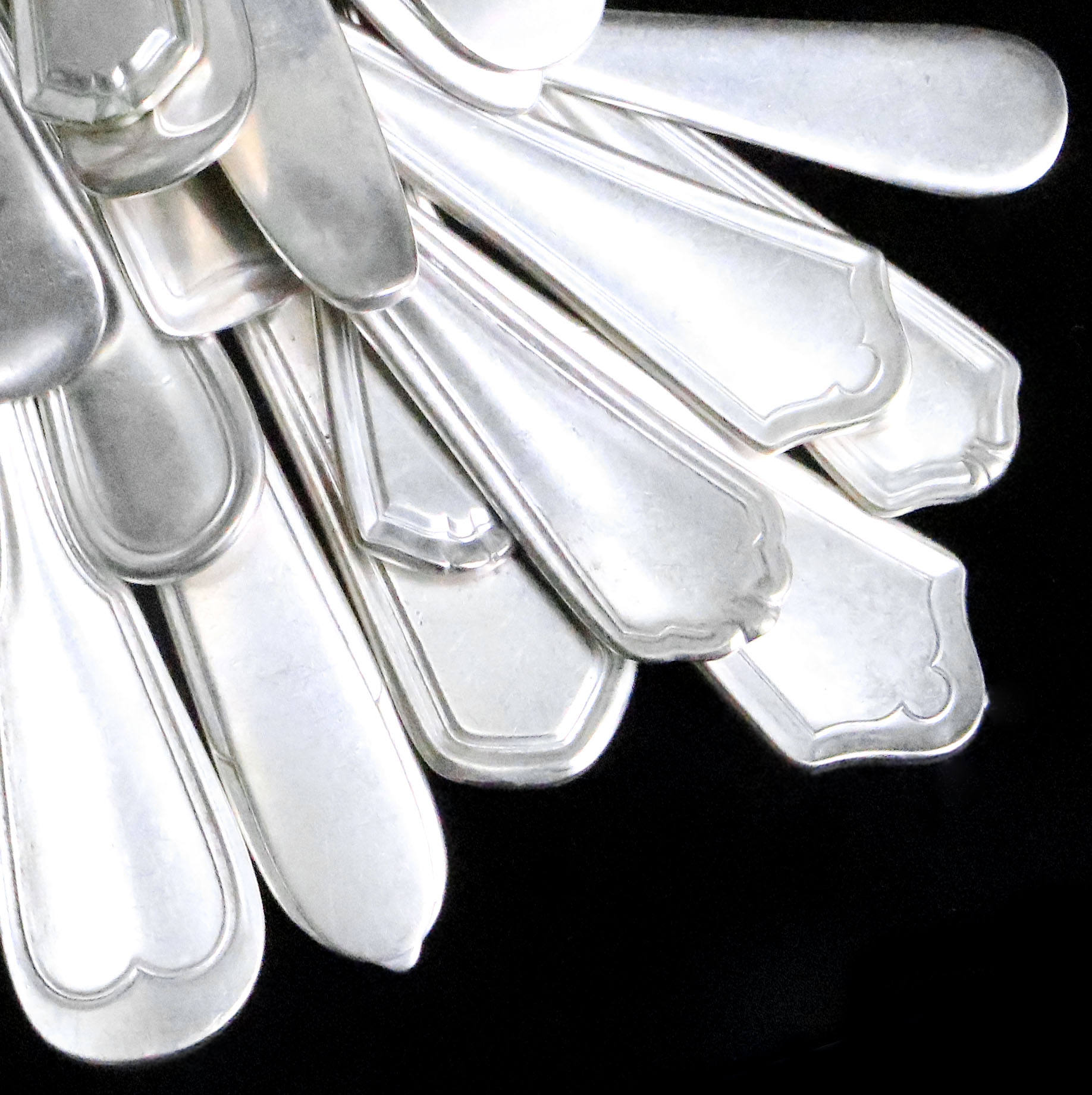 Bulk lot Vintage assorted silver spoon tag ends, metal
