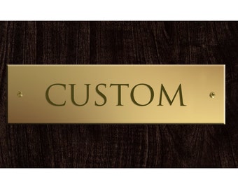 Add A Custom Engraved Brass Plaque To Your Order Wind Chime, Personalized Sign, Custom Metal Work, Hand-stamped Plate, Rectangle Nameplate