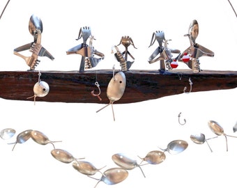 Custom Family Fishing Wind Chime, Unique Christmas Birthday or Father's day Gift, Beautiful Soulful Addition to Any Garden, Porch or Patio