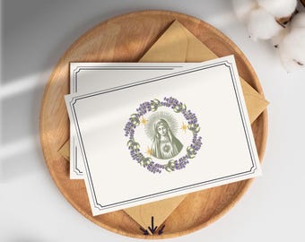 Catholic Stationery Cards Set: Prayer & Thank You Notes (Printable Set of 6)