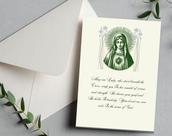 Cartão de condolências de Nossa Senhora das Dores: Presente Católico para Luto (Download Digital)
