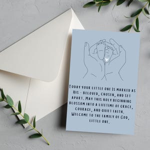 Baptism Card: Christian Religious Greeting (Printable Cardstock Options)