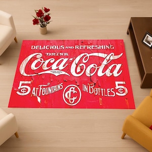 COCA COLA ヴィンテージラグ コカ・コーラのヴィンテージスタイルラグ：80年代のレトロなインテリア