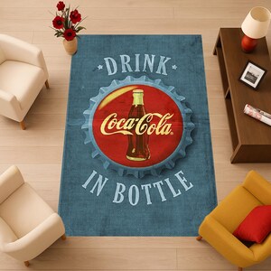 コカ・コーラのヴィンテージスタイルラグ：80年代のレトロなインテリア