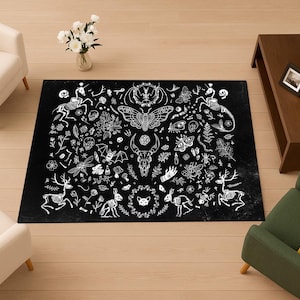 Witch Rug, Witchy Aesthetic Rug, Witchy Journal Rug,Bat Rug,Gothic Rug,Skull Rug,Skeleton Rug,Gothic Design,Deer Rug,Butterfly Rug,Area Rugs