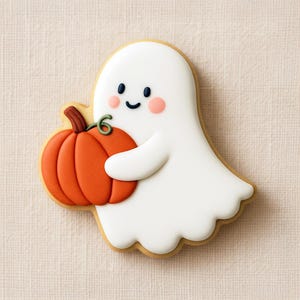 Ghost with Pumpkin Cookie Cutter - Halloween Baking (Digital Download)