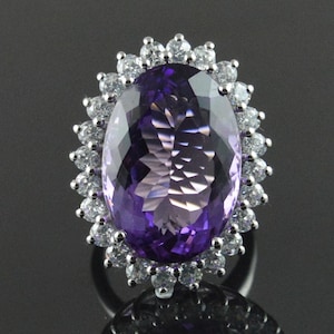 Natural Amethyst Ring Oval 16x20m Size Gemstone Cut Stone Purple Amethyst Ring Sterling Silver Jewelry Handmade Ring Gift For Unique Ring