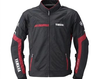 All Seasons Yamaha Motorbike Racing Motorcycle Riding Jacket Black Breathable Mesh Fabric Biker Jacket CE Armors