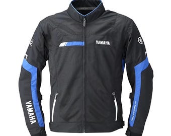 All Seasons Yamaha Motorbike Racing Motorcycle Riding Jacket White Breathable Mesh Fabric Biker Jacket CE Armors