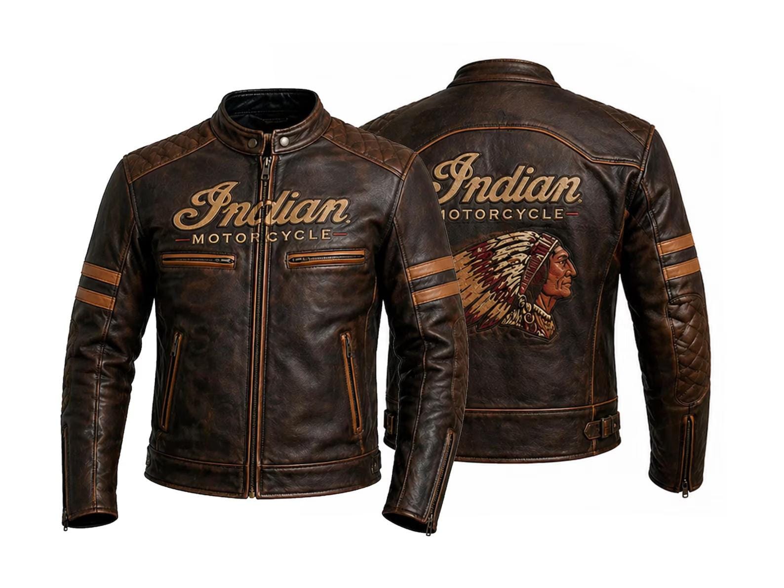 Indian motorcycle leather jacket - Etsy 日本