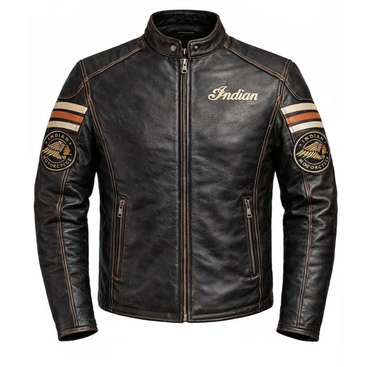 Indian Motorcycle Leather Riding Jacket With CE Protectors - Etsy