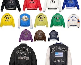 Giubbotto bomber in vera pelle Avirex USA da uomo