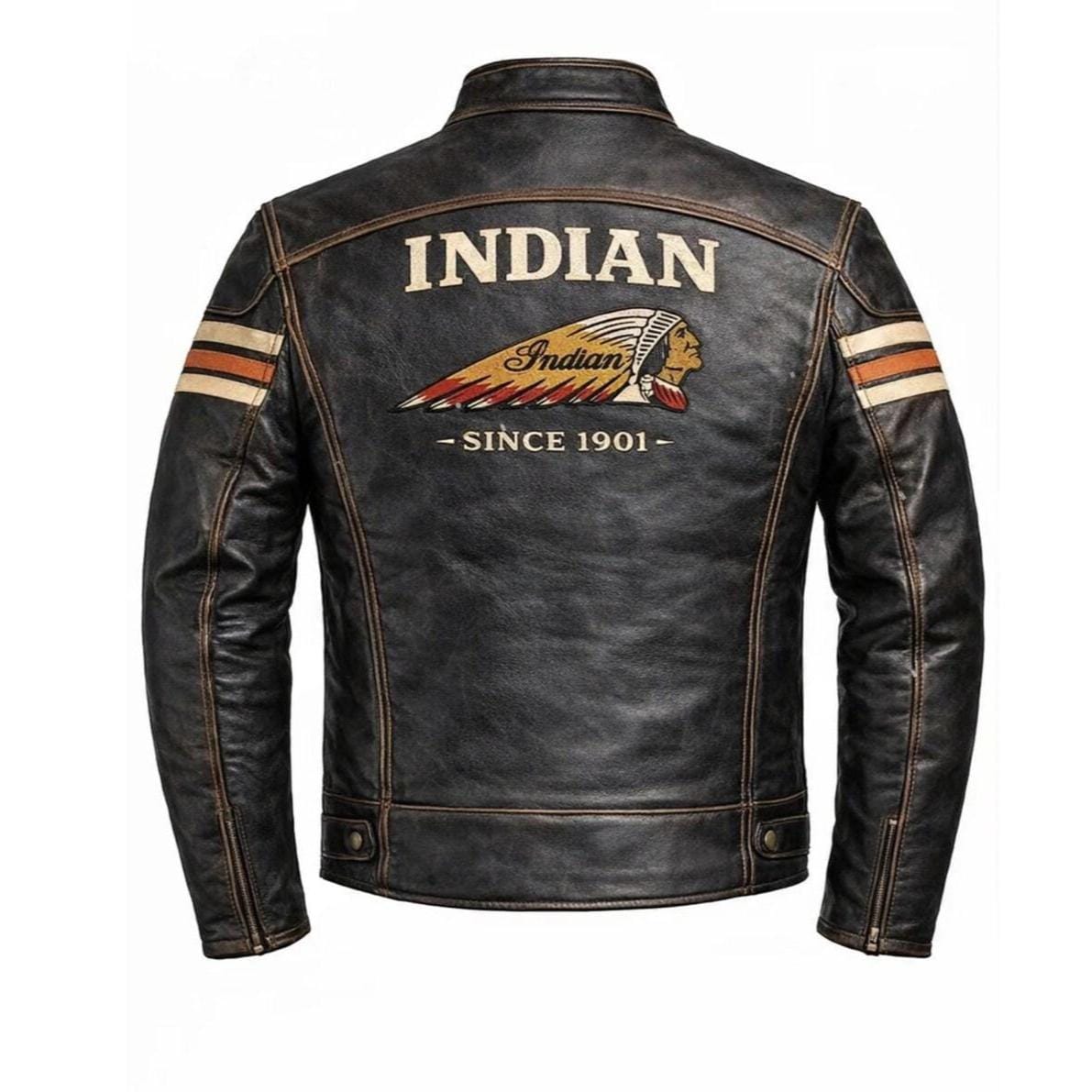 Indian Motorcycle Leather Riding Jacket With CE Protectors - Etsy