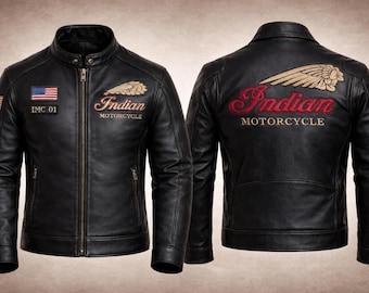 New Indian Motorcycle Riding Leather Jacket Motorbike Racing Biker Jacket CE Protectors