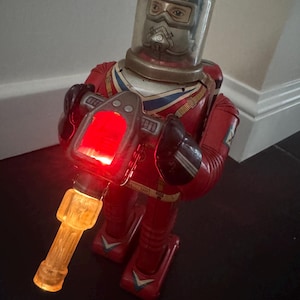 Rare antique tin robot by Cragstan, the X-70, Year 1960