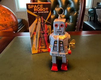Robot Vintage K.O. – Grand Modèle 27 Cm – Métal – Fabriqué Au Japon