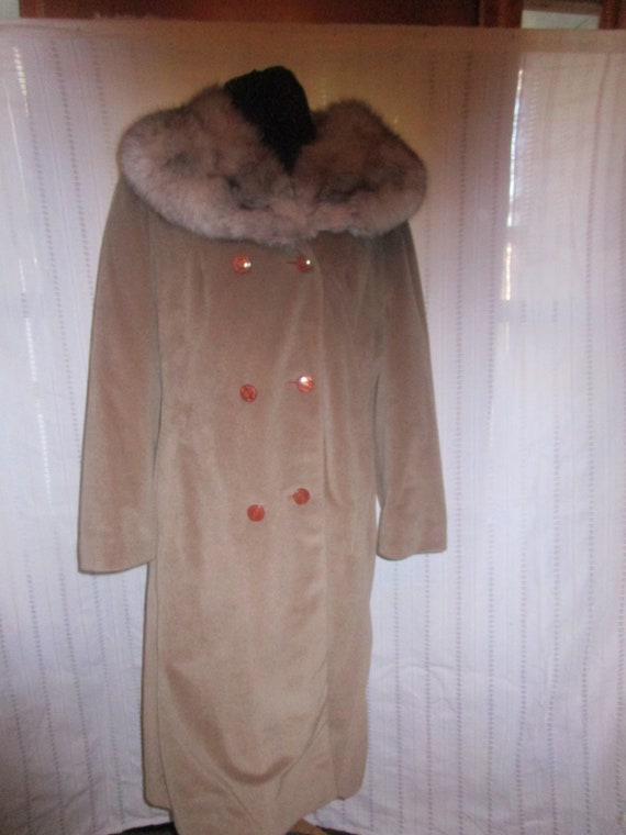 Vintage Fur Collared Trench Coat by Bromleigh