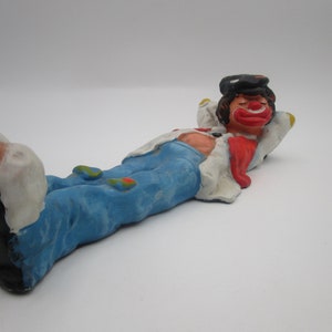 Vintage 80&#39;s Hobo Clown reclining Annette Little creation ENESCO