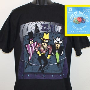 ZZ Top vintage t-shirt zwart jaren &#39;90 Antenne World Tour Penetreren van de Ionosfeer