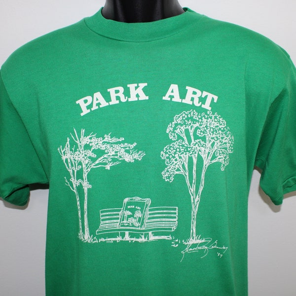 80s 1987 Park Art Ames Iowa vintage t-shirt green soft thin stretchy The Octagon