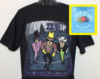 ZZ Top vintage t-shirt black 90s Antenna World Tour Penetrating the Ionosphere