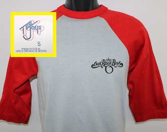 80s Oak Ridge Boys vintage raglan concert tee t-shirt gray red 3/4 sleeve cotton poly country music