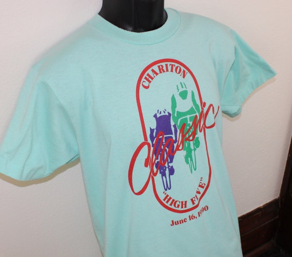 Chariton Classic vintage t-shirt teal turquoise S… - image 7