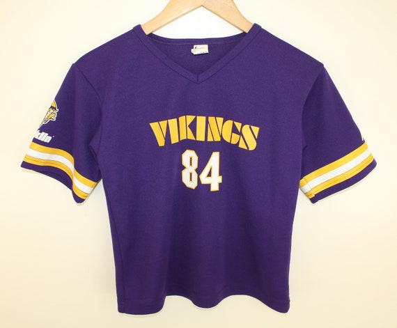 PreserveVintage Minnesota Vikings #84 Randy Moss Vintage Youth Jersey Purple 90s NFL Football Franklin Brand Polyester Wide Receiver