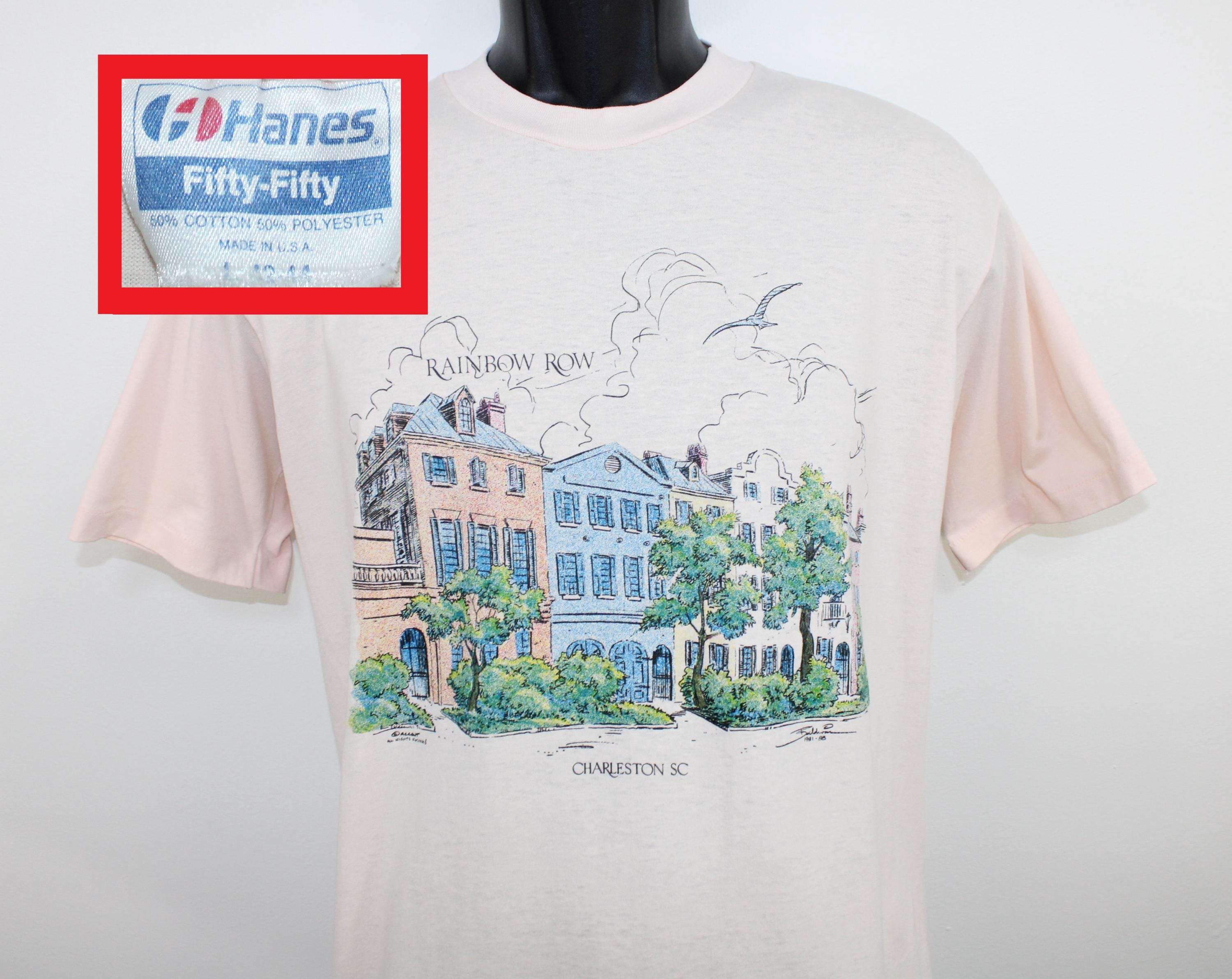 80s 90s Rainbow Row Charleston South Carolina Vintage T-shirt 