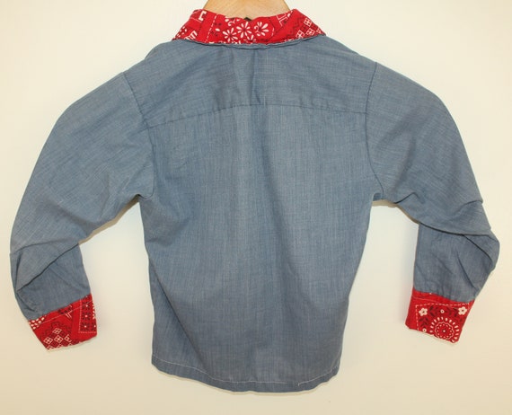 Boyford brand vintage youth chambray shirt bandan… - image 3