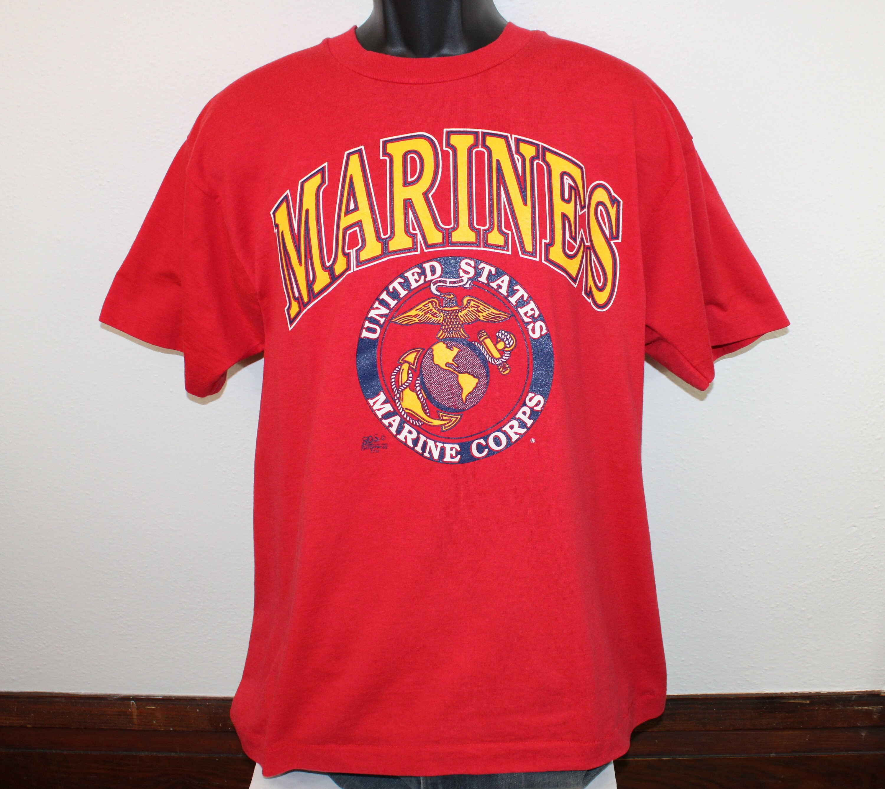United States Marines Vintage T-shirt Best 90s Red Cotton Corps Screen Marine Stars 80s Military Poly - Etsy