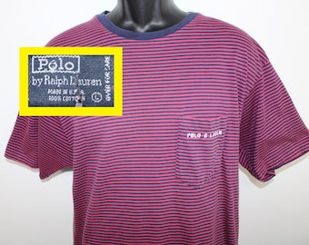 Vintage 90s Polo Ralph Lauren Stripe Stripes Prison Style Hip Hop