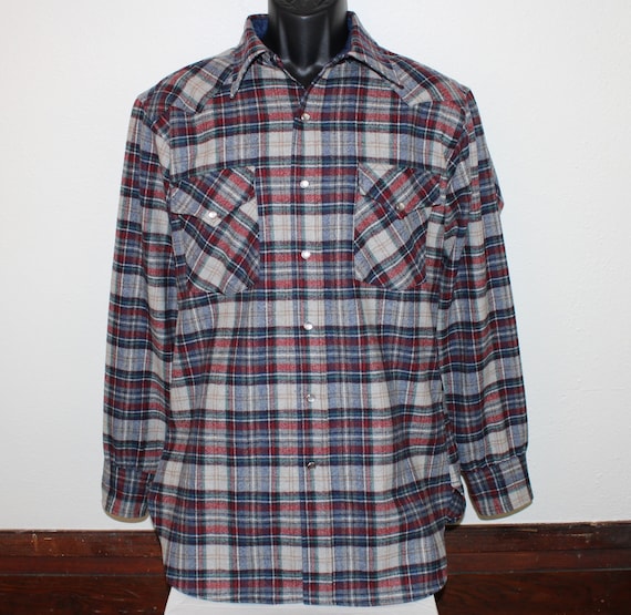 70s Pendleton vintage pearl snap button shirt vir… - image 2