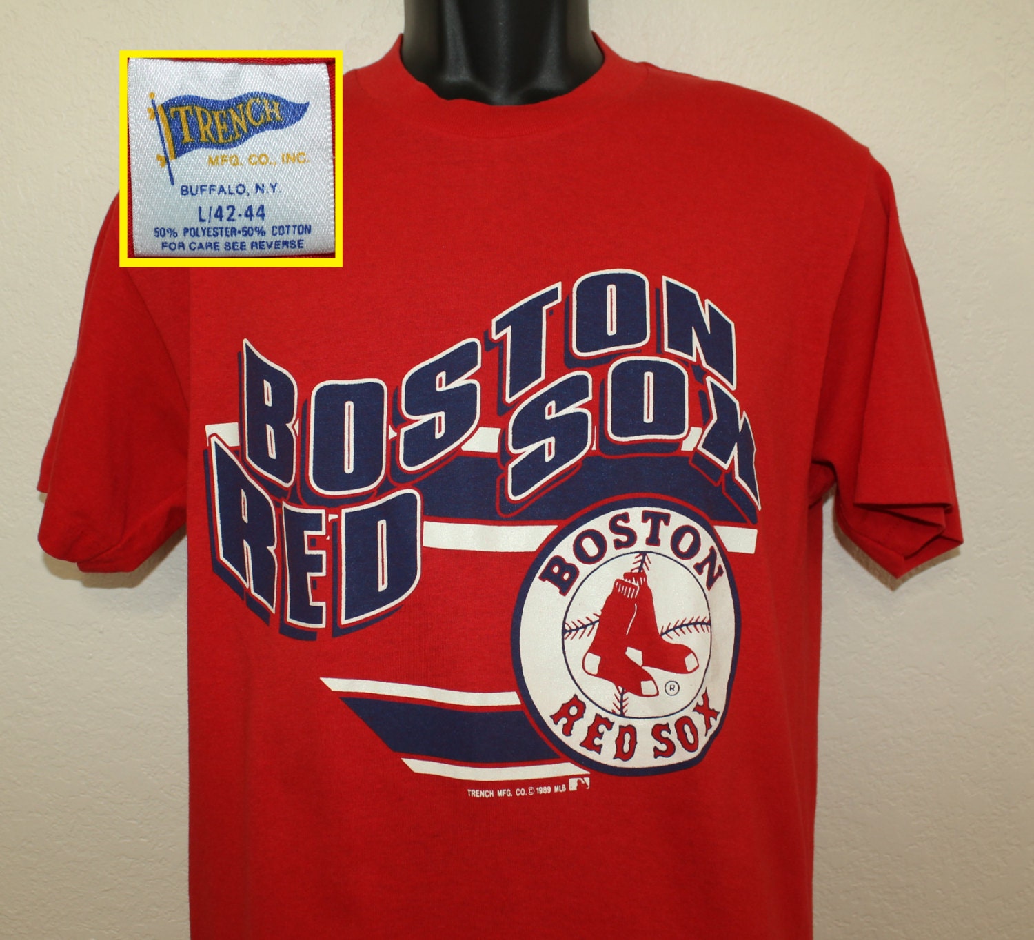 Boston Red Sox T Shirt Men Medium MLB Baseball Vintage Retro Made in Boston