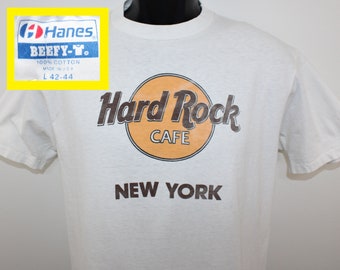 80s 90s Hard Rock Cafe New York vintage t-shirt white Hanes Beefy-T cotton