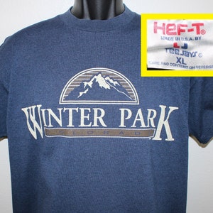 Winter Park Colorado vintage t-shirt flecked blue 90s 1993 Hef-T Tee Jays cotton poly mountains outdoors ski resort