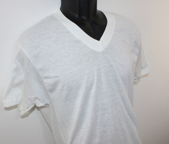 70s 80s Kmart's Best vintage blank v-neck tee t-s… - image 5