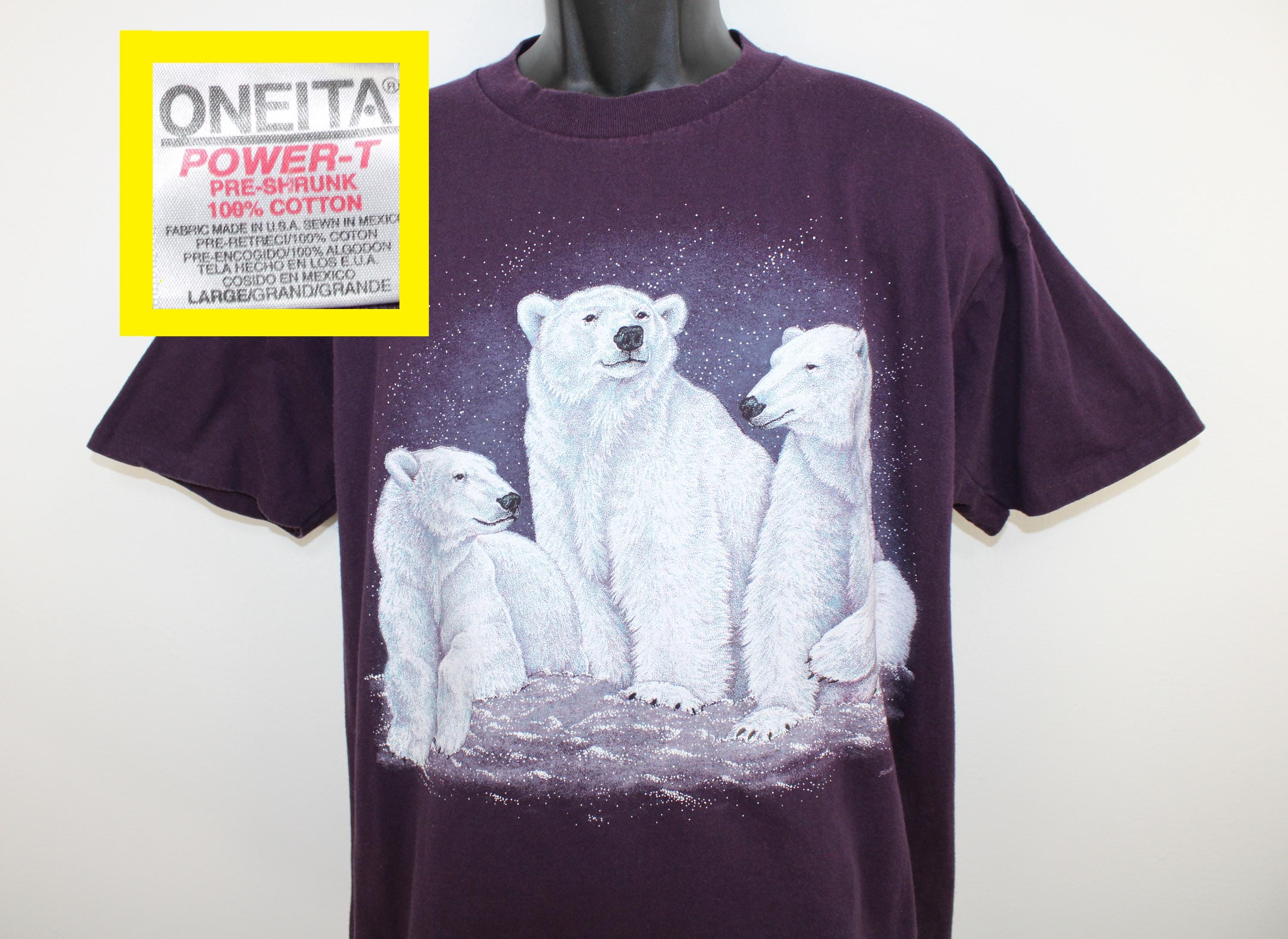 90s 1994 Polar Bears Omaha Zoo Vintage T-shirt Purple Oneita Power 