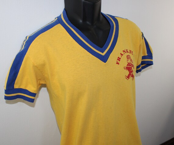 70s vintage yellow × blue football tee
