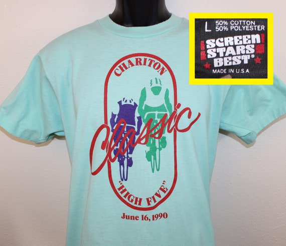 Chariton Classic vintage t-shirt teal turquoise S… - image 1