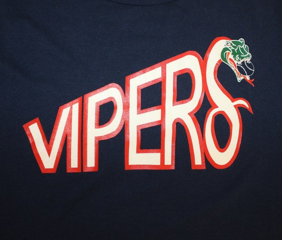 Vipers baseball team vintage t-shirt navy blue 80… - image 4