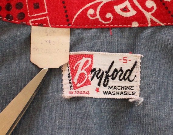 Boyford brand vintage youth chambray shirt bandan… - image 4