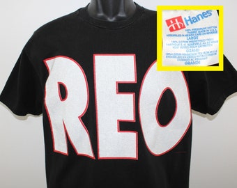 90s 1994 REO Speedwagon I Can't Stop Rockin' vintage t-shirt black cotton concert tee double-sided graphics