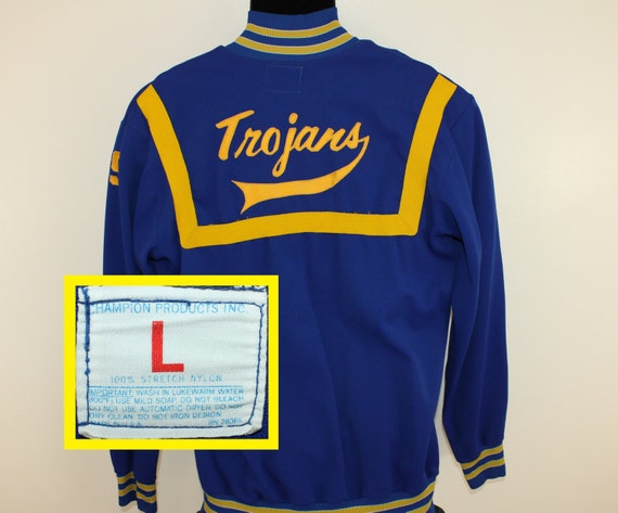 Trojans #9 Champion Products Brand Vintage Track Jacket S/M Blue 