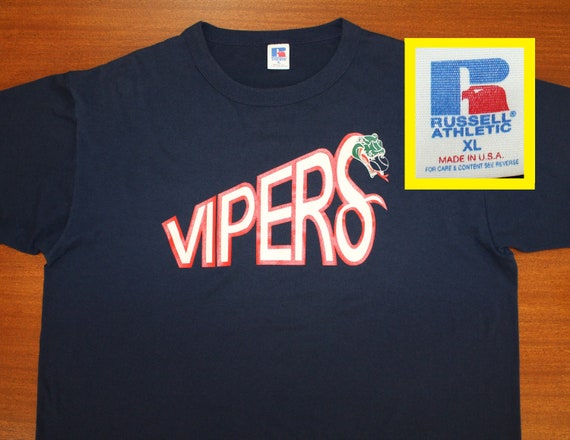 Vipers baseball team vintage t-shirt navy blue 80… - image 1