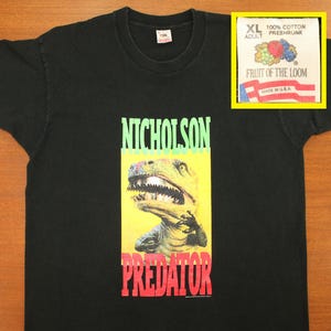 T-Rex Nicholson Predator saw blade vintage t-shirt XL black 80s 90s Cooper tools Tyrannosaurus Rex